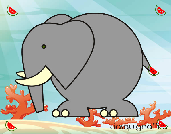 Dibujo Elefante grande pintado por mkmjmi
