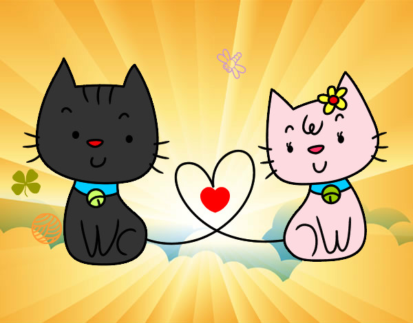 Dibujo Gatos enamorados pintado por StyleFree