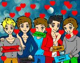Dibujo Los chicos de One Direction pintado por milisilva
