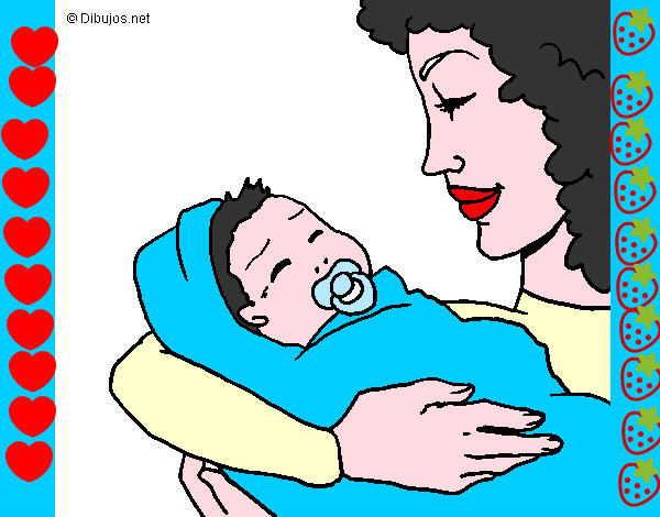 Dibujo Madre con su bebe II pintado por ian020305