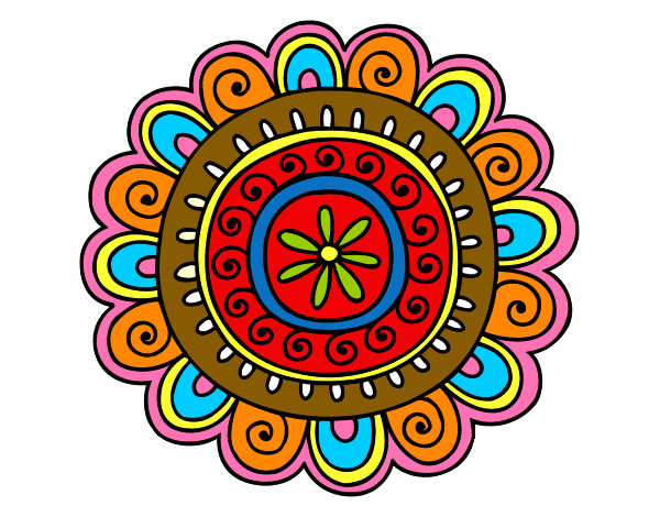 Dibujo Mandala alegre pintado por NISPOPI