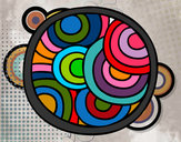 Dibujo Mandala circular pintado por cargon