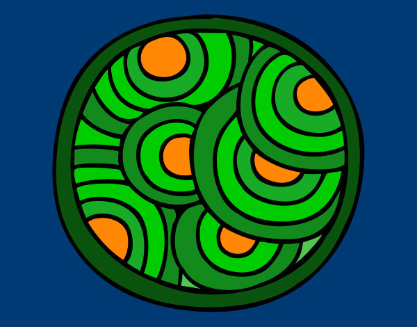 Dibujo Mandala circular pintado por chiguiline