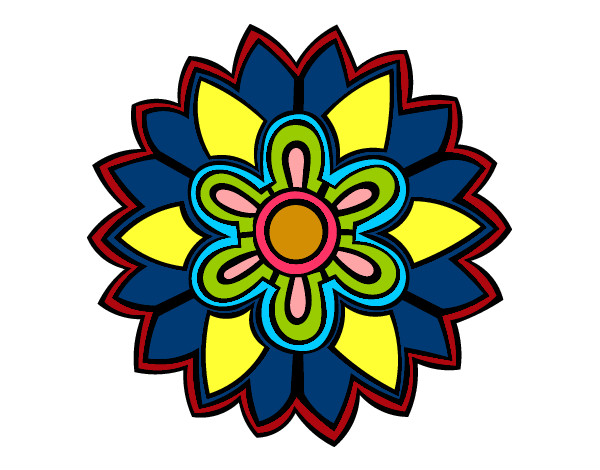 Dibujo Mándala con forma de flor weiss pintado por josecarmel
