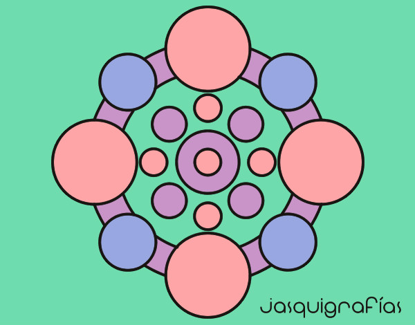 Dibujo Mandala con redondas pintado por rstlg