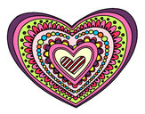 Dibujo Mandala corazón pintado por javive0410