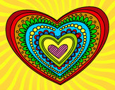Dibujo Mandala corazón pintado por josecarmel