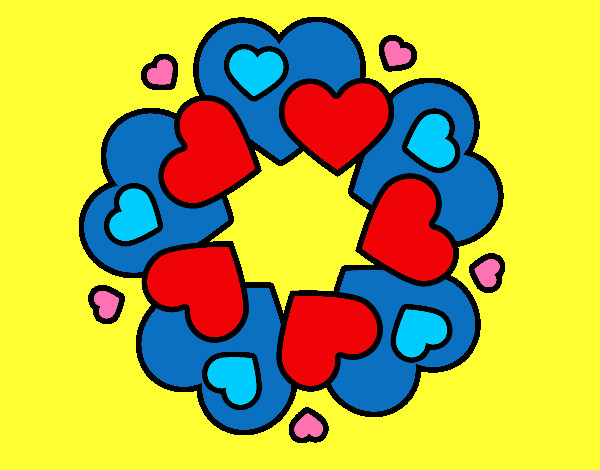 Dibujo Mandala de corazones pintado por josecarmel