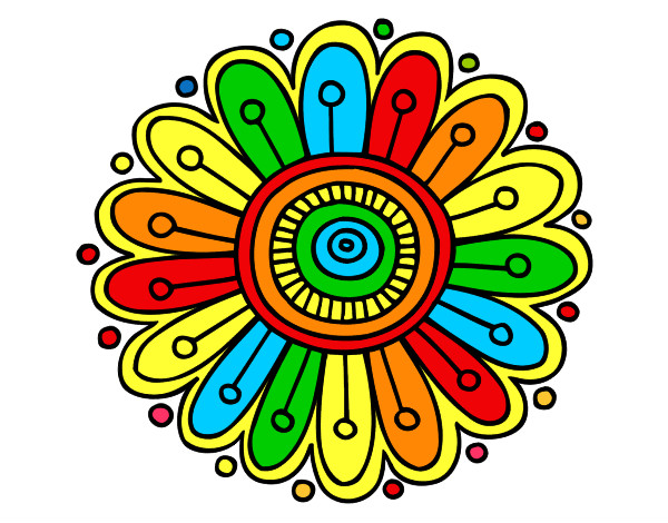 Dibujo Mandala margarita pintado por florershay