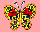 Dibujo Mandala mariposa pintado por chiguiline