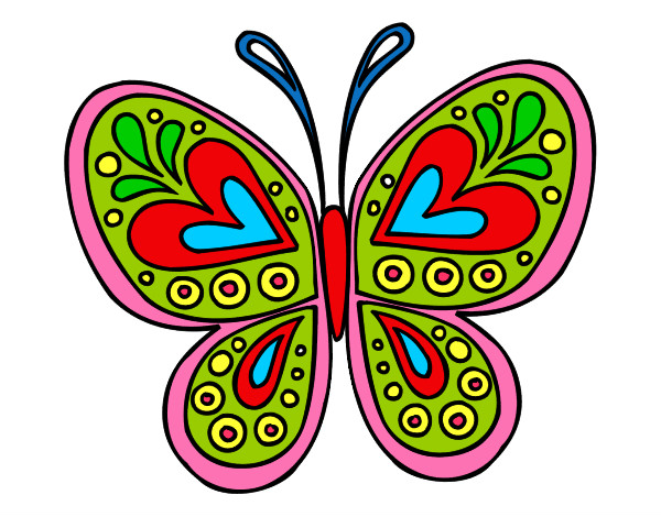 Dibujo Mandala mariposa pintado por josecarmel