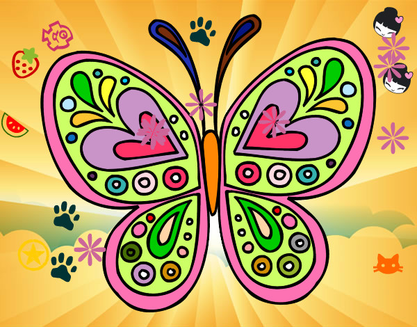 Dibujo Mandala mariposa pintado por luna_rita