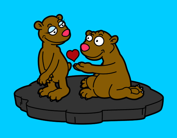 Dibujo Pareja de osos enamorados pintado por isabella10