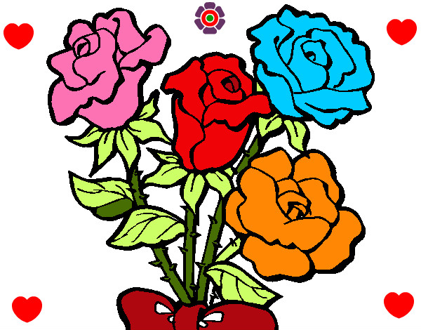 Dibujo Ramo de rosas pintado por javive0410