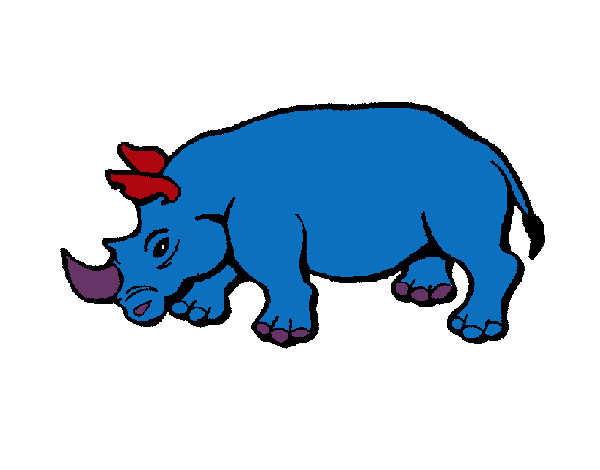 Dibujo Rinoceronte 2 pintado por elihu