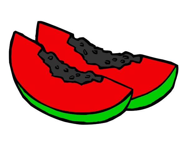 Dibujo Rodajas de melón pintado por AlejandroJ