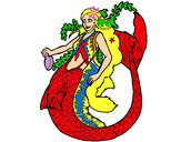 Dibujo Sirena con larga melena pintado por mikikta