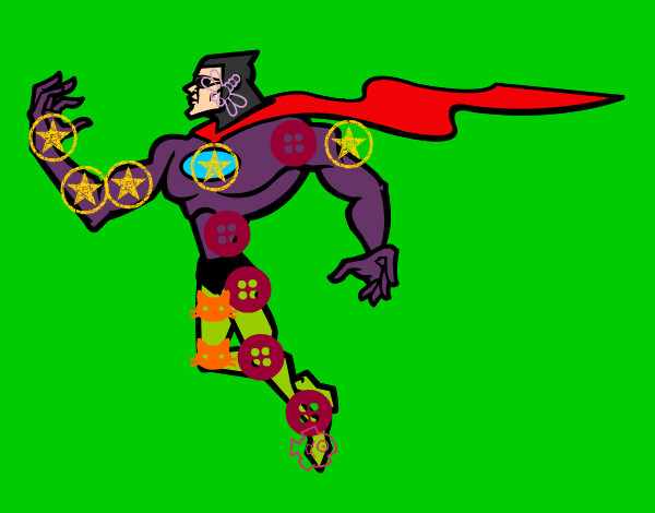 Dibujo Superhéroe poderoso pintado por espirofant