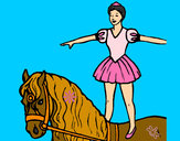 Dibujo Trapecista encima de caballo pintado por Desi11