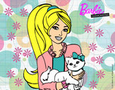 Dibujo Barbie con su linda gatita pintado por fannylu_20