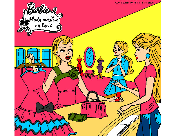 Dibujo Barbie en una tienda de ropa pintado por 0221majo