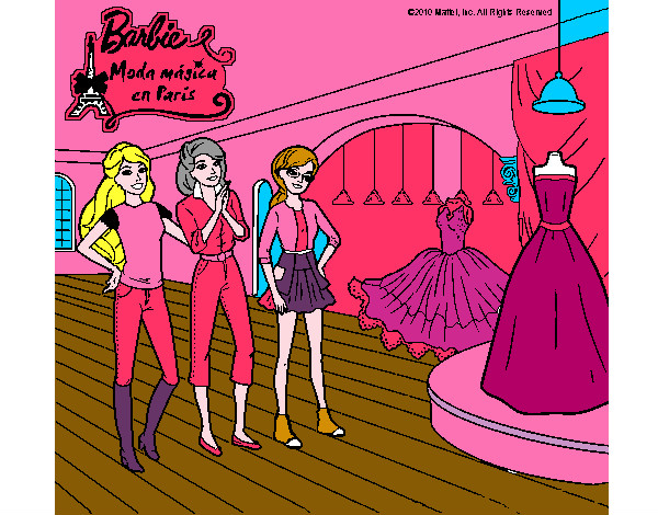 Dibujo Barbie mirando vestidos pintado por jackelin12