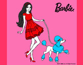 Dibujo Barbie paseando a su mascota pintado por da12306