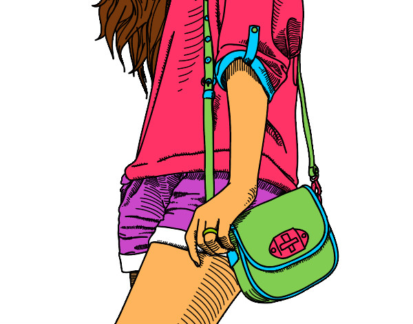 Dibujo Chica con bolso pintado por LuciaOrteg