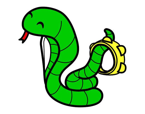 Dibujo Cobra con pandereta pintado por kevin7888