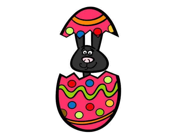 Dibujo Conejito en un huevo de pascua pintado por maydefs