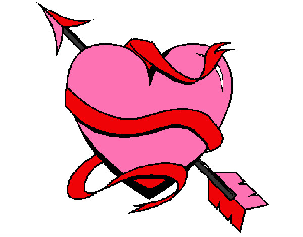 Dibujo Corazón con flecha pintado por gabiiiiiii