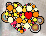 Dibujo Corazón de círculos pintado por REFE