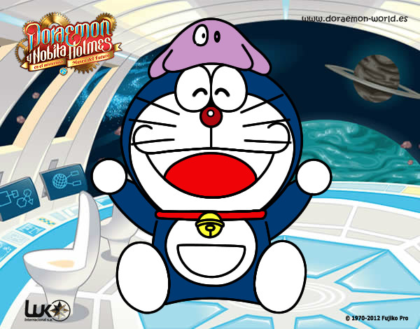 Dibujo Doraemon feliz pintado por oscaryalba