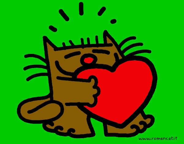 Dibujo El gato y el corazón pintado por giulianags