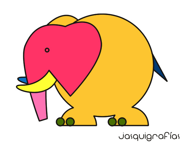 Dibujo Elefante grande pintado por Victoritaa