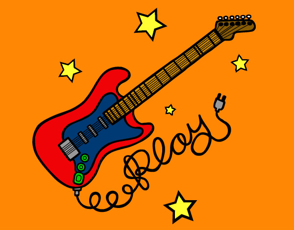 Dibujo Guitarra y estrellas pintado por matias435