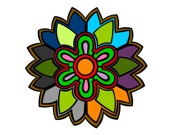 Dibujo Mándala con forma de flor weiss pintado por giulianags