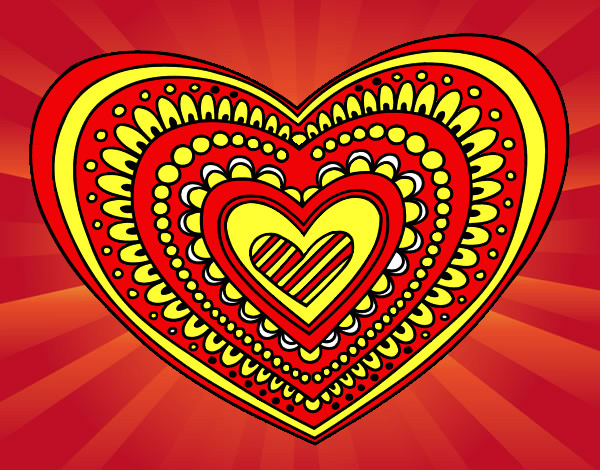 Dibujo Mandala corazón pintado por milimari