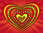Dibujo Mandala corazón pintado por milimari