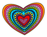 Dibujo Mandala corazón pintado por albalaura
