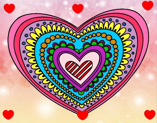 Dibujo Mandala corazón pintado por melaie