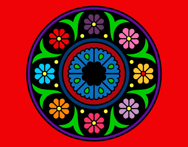Dibujo Mandala flor pintado por chiguiline