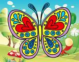 Dibujo Mandala mariposa pintado por Jazec