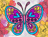 Dibujo Mandala mariposa pintado por lesliy
