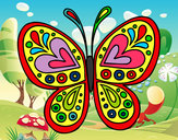 Dibujo Mandala mariposa pintado por milimari