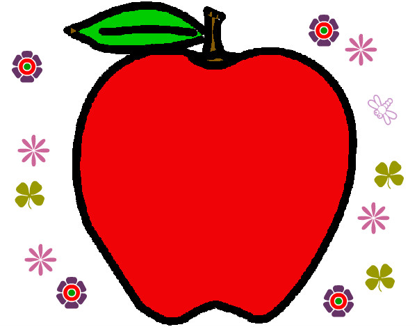 Dibujo manzana pintado por mananis