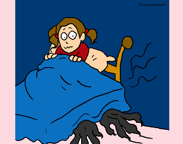 Dibujo Monstruo debajo de la cama pintado por asdfjfnioi
