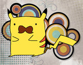 Dibujo Pikachu con bigote pintado por Trementina