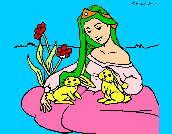 Dibujo Princesa del bosque pintado por Natyrubio