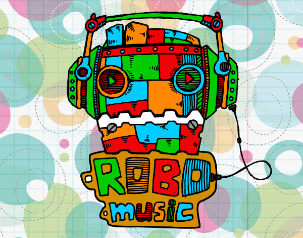 Dibujo Robot music pintado por LuciaOrteg
